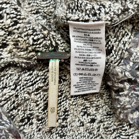 Free People Kai Tassel Pom Pom Tapestry Hooded Long Cardigan Sweater XS - Picture 16 of 16